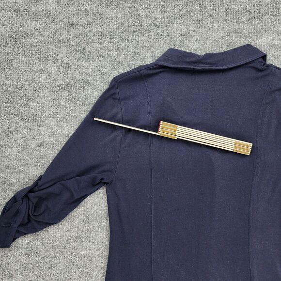 Brooks Brothers Dress Womens Small Blue Navy Gold Buttons 3/4 Sleeve Button up - Picture 14 of 16